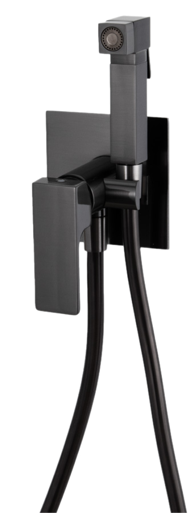 Гигиенический душ со смесителем Remer Absolute AU65CFP, чёрный брашированный хром