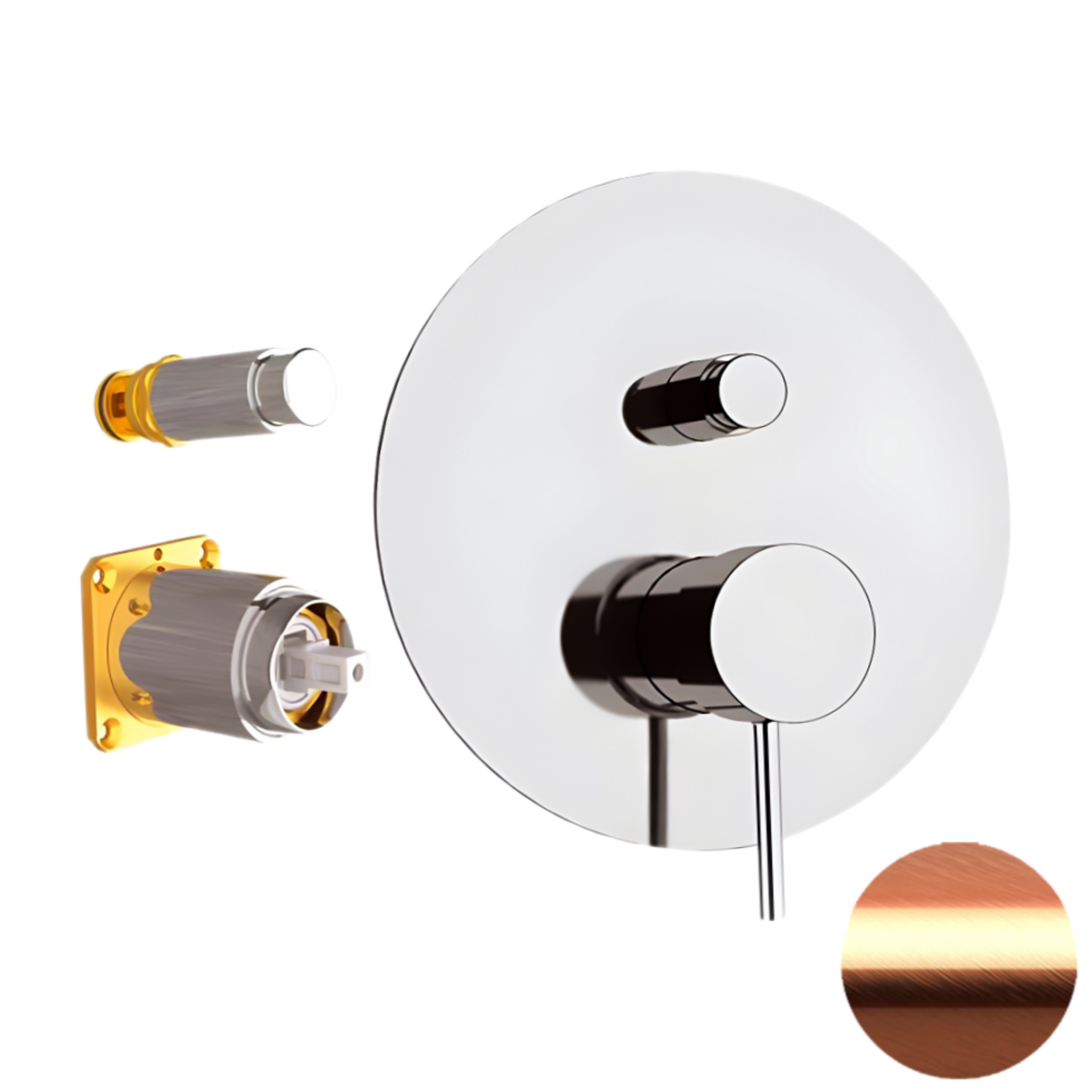 Смеситель для душа Remer X Style X09KBRP, медь брашированная