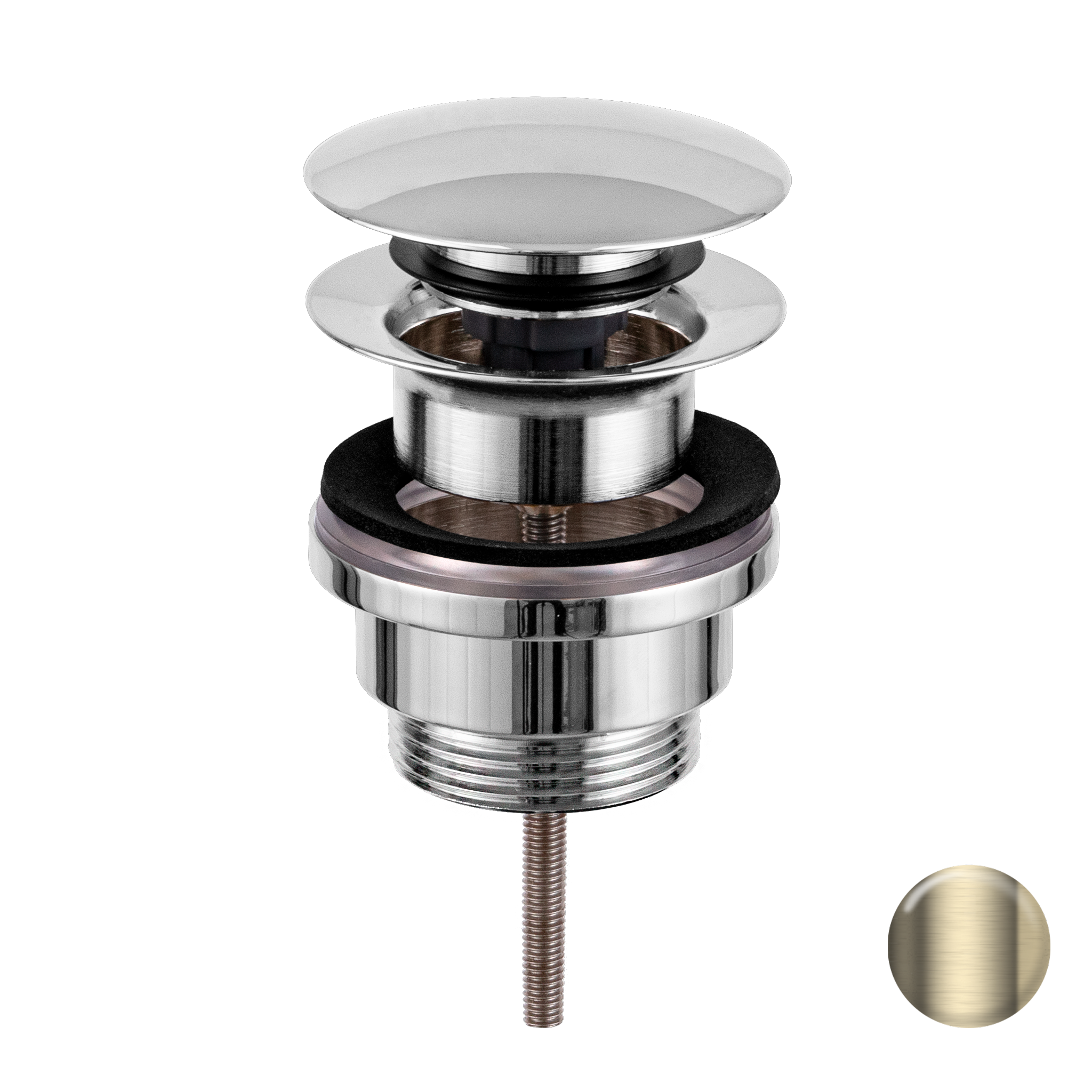 Донный клапан универсальный 1”1/4 Remer 905CCR114CH шампань брашированная PVD