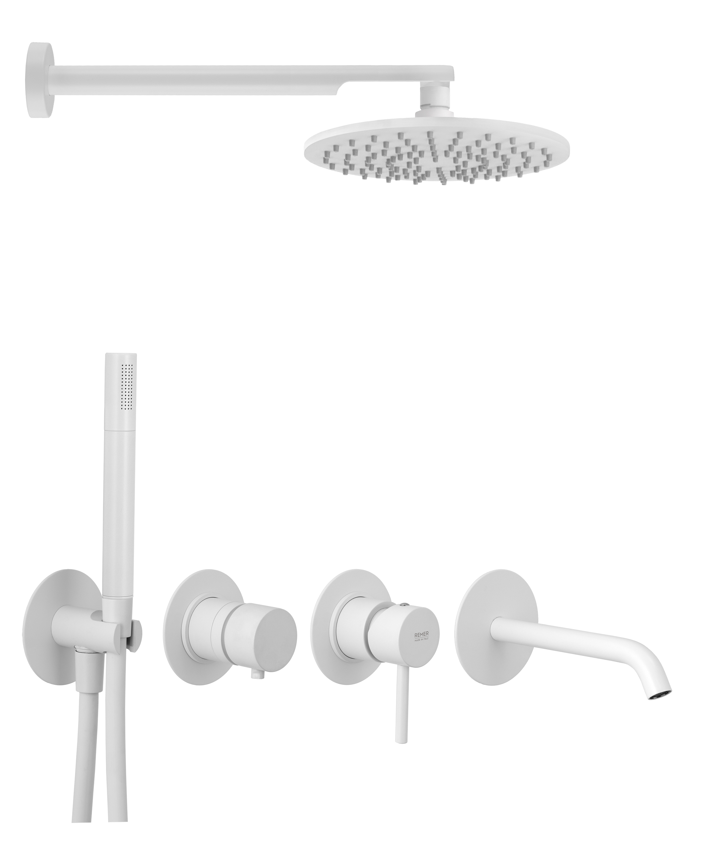 Душевая система Remer X Style X96D3SETBO, белый матовый