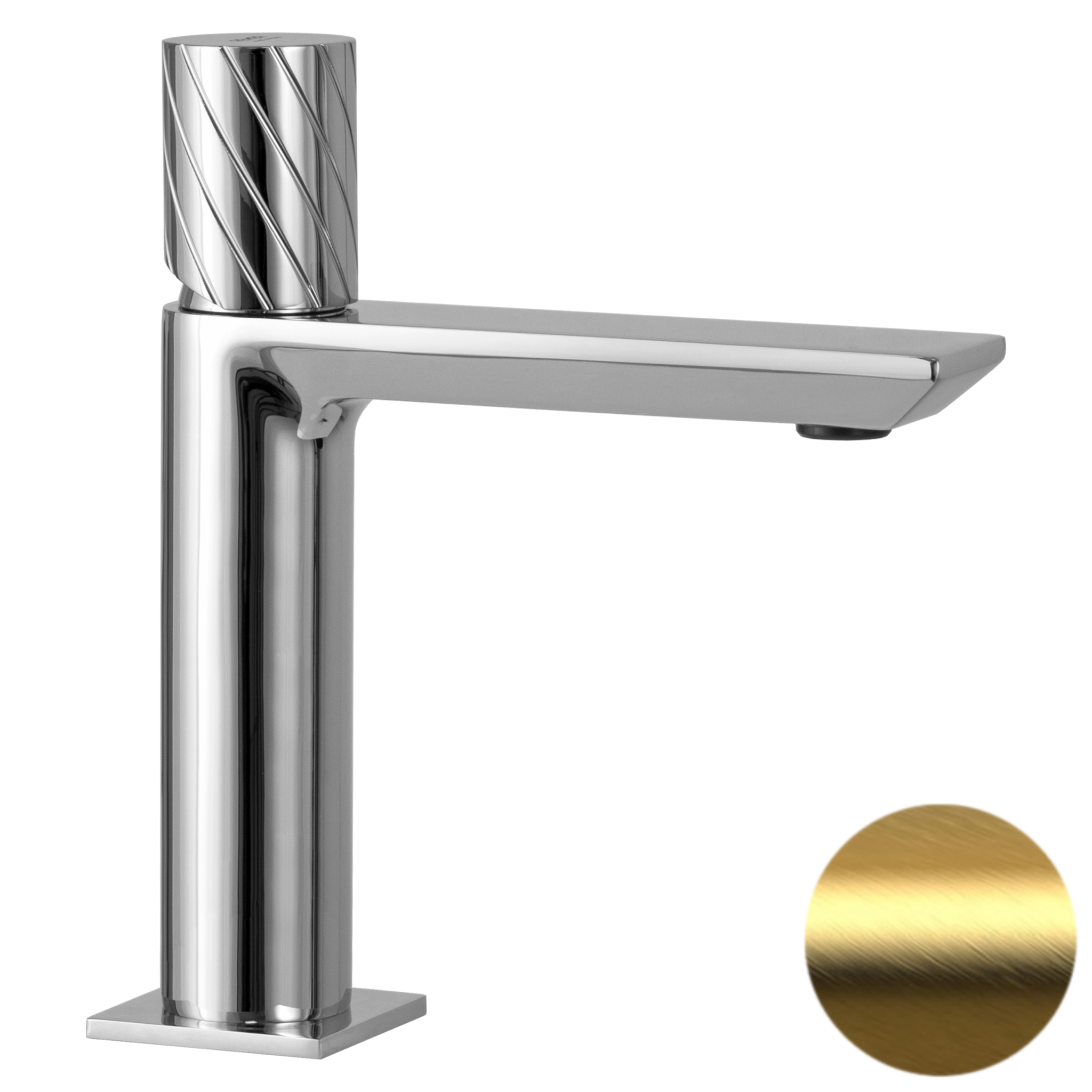 Смеситель для раковины Remer Edge EG710BG, золото брашированное