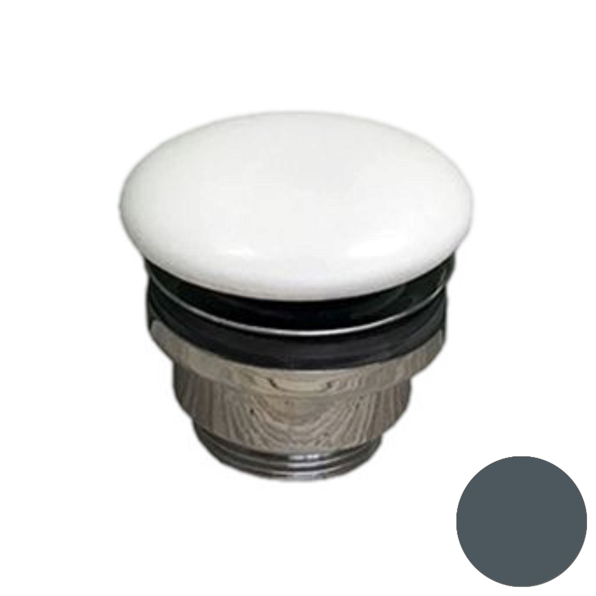 Донный клапан универсальный 1”1/4 с керамической крышкой GSG Ceramic Design PILTONUNIAR021, пепел