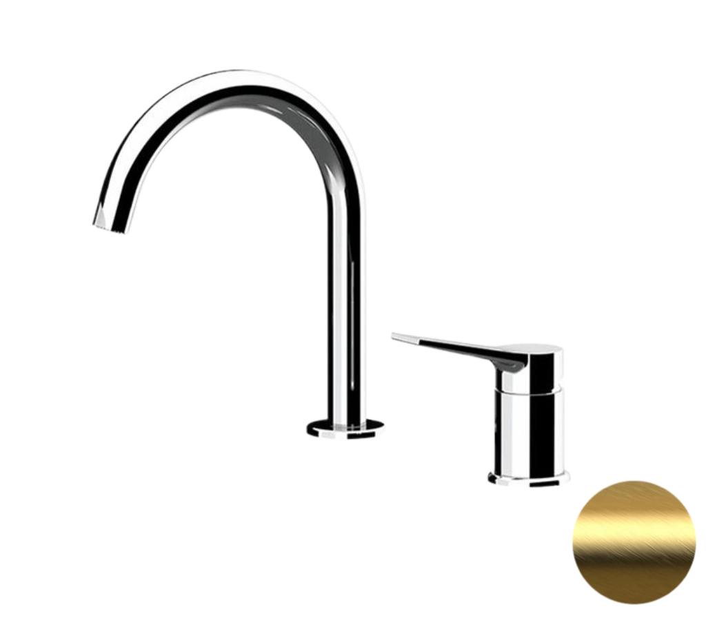 Смеситель для раковины Remer Slash SL57BG, золото брашированное