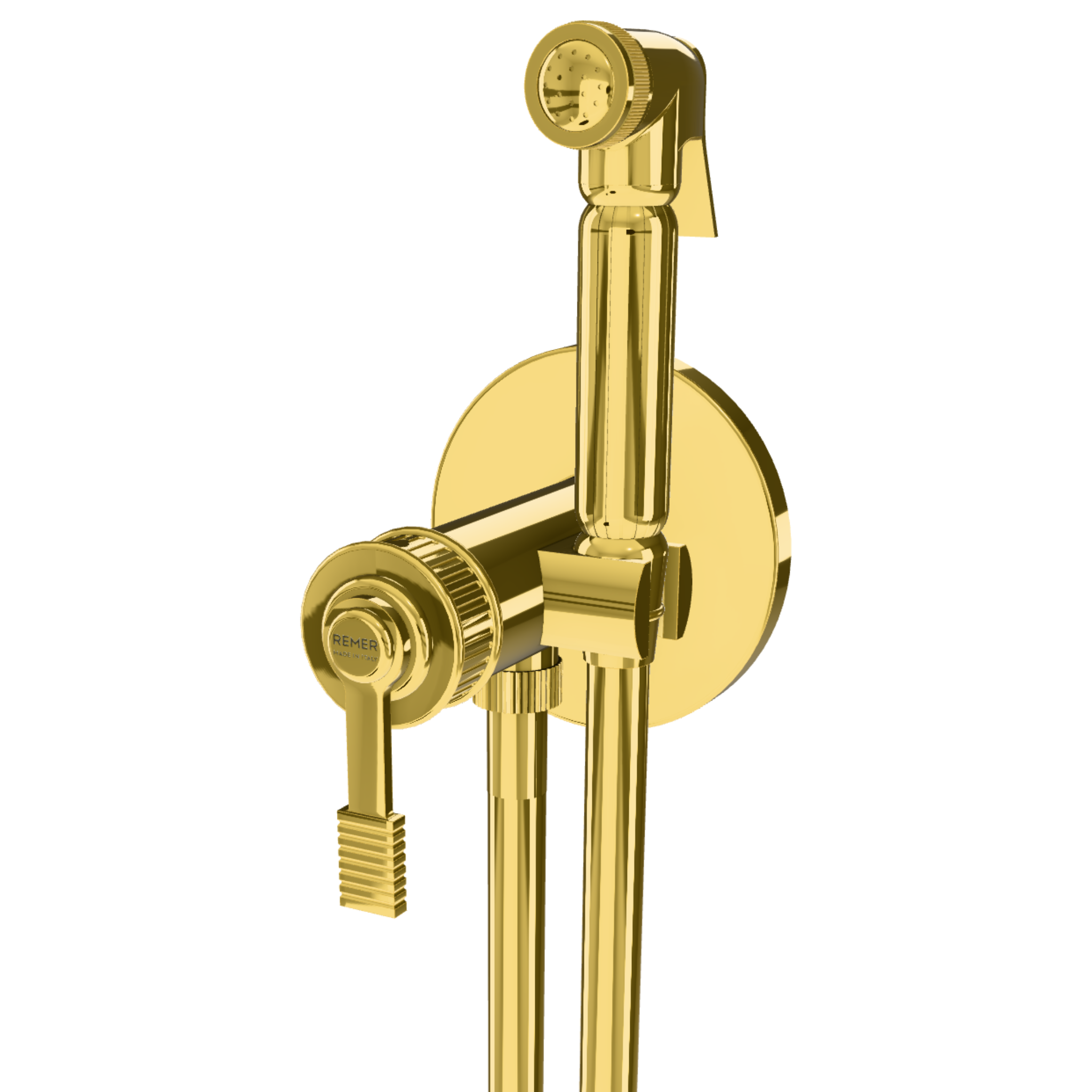 Гигиенический душ со смесителем Remer Atelier AL65ZDO, золото глянцевое