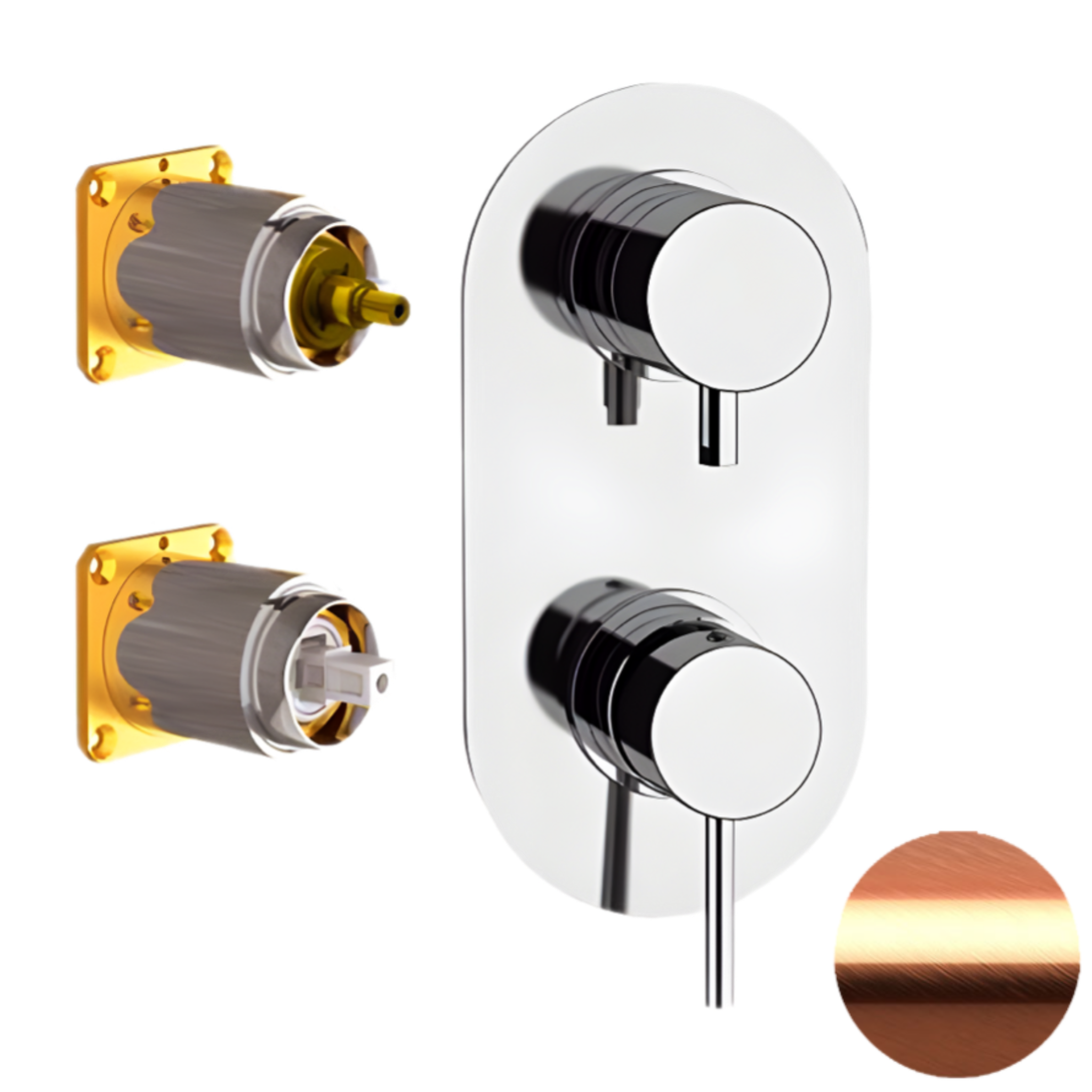 Смеситель для душа Remer X Style X93KBRP, медь брашированная