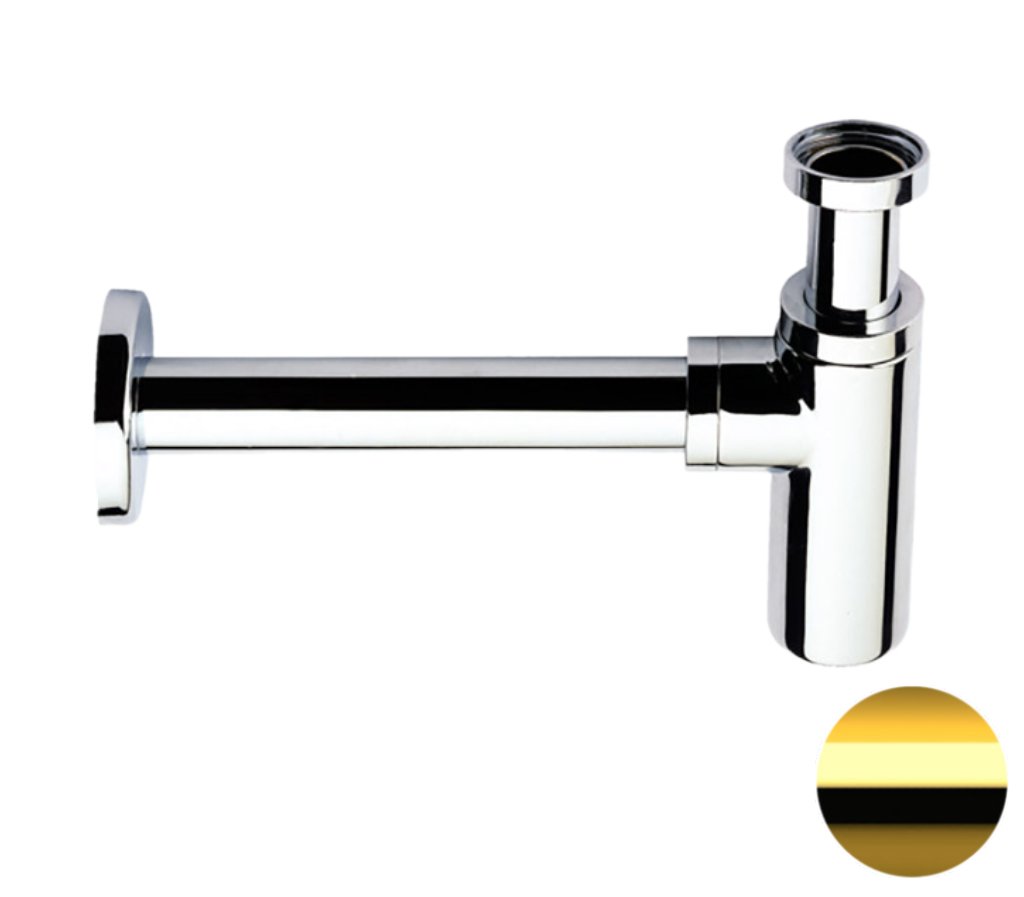 Сифон 1”1/4 Remer 958LDO, золото глянцевое