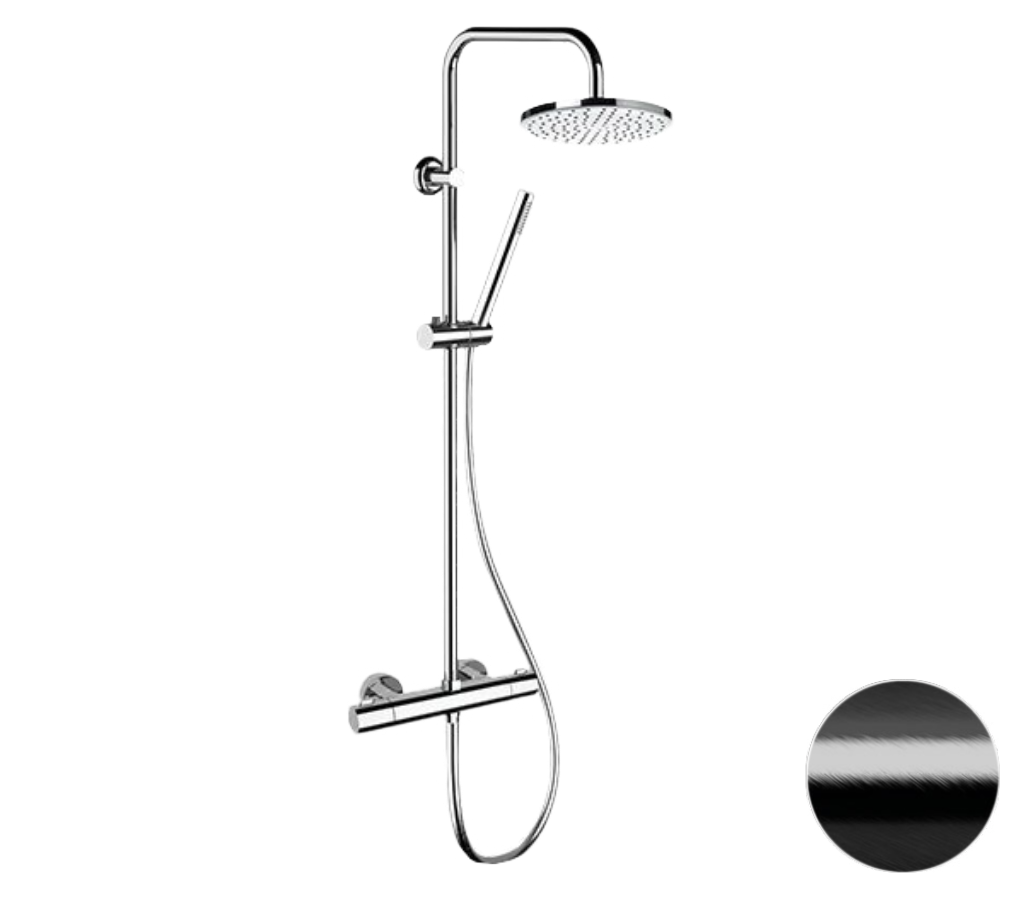 Душевая система термостатическая Remer Elegance EQ32X7MMM20CFP, черный брашированный хром