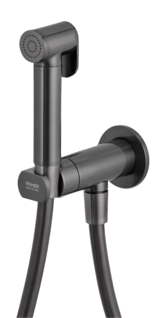 Гигиенический душ со смесителем Remer X Style N64WCFP, чёрный брашированный хром