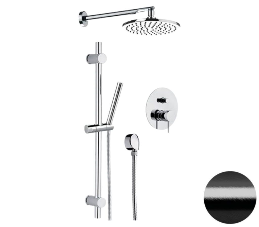 Душевая система Remer X Style X09S01OСFP, черный брашированный хром