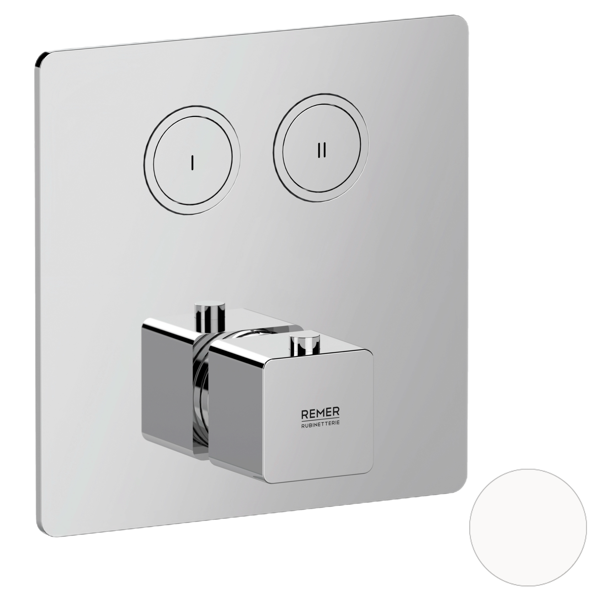 Смеситель термостатический для душа Remer Absolute AU99D2KBBO, белый матовый