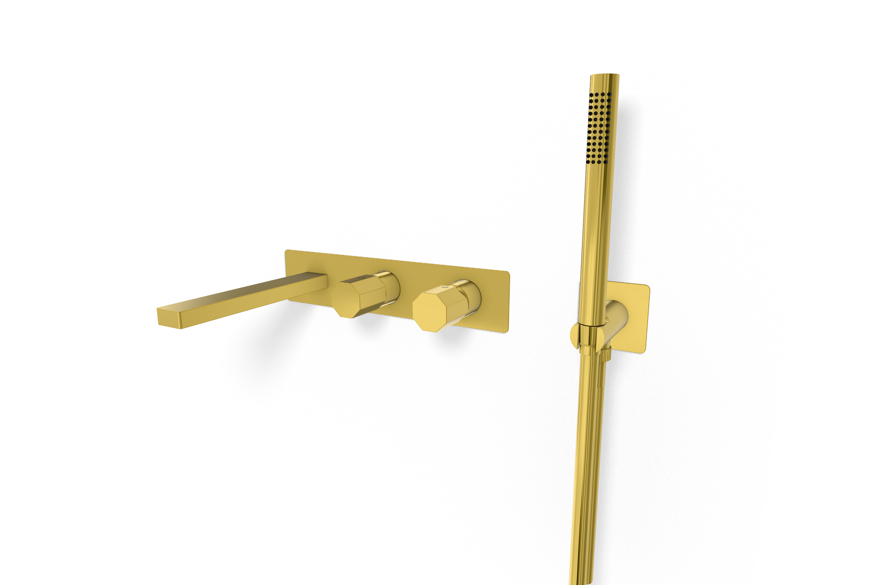 Смеситель для ванны Remer Ottagono ON53D2WBDO, золото глянцевое