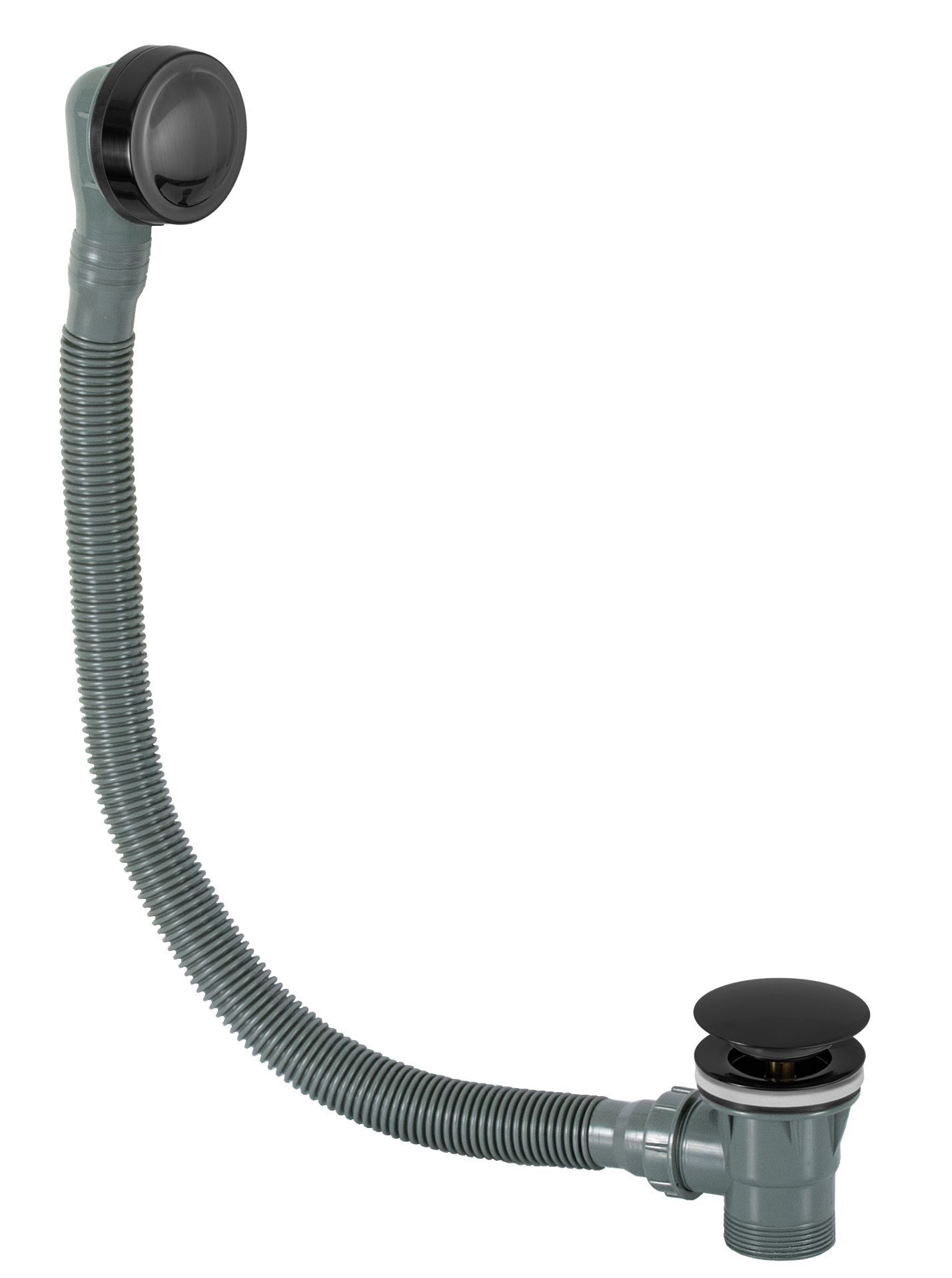 Слив-перелив click-clack для ванны Remer 96PCCCFP, черный брашированный хром