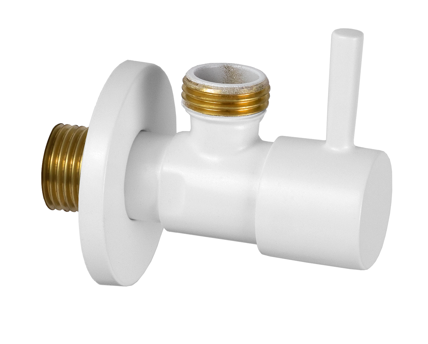 Запорный вентиль 1/2*1/2 Remer 128L1212BO, белый матовый