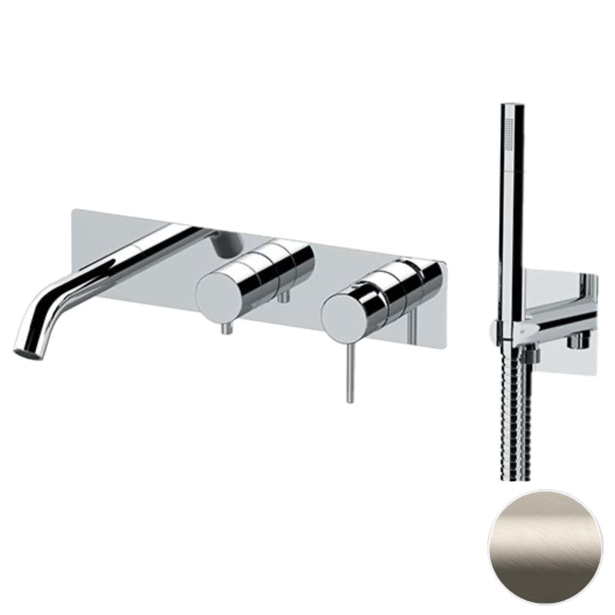 Смеситель для ванны Remer X Style X53D2WBXV, сталь