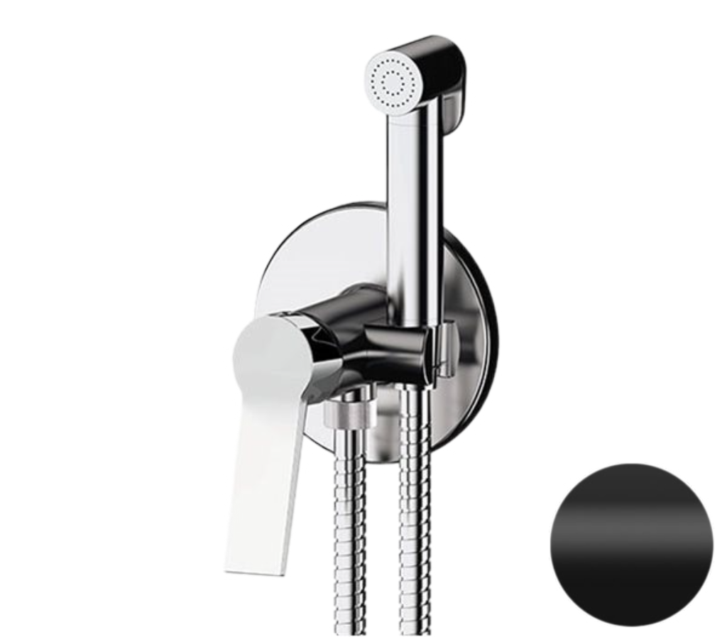 Гигиенический душ со смесителем Remer Slash SL65WNO, черный матовый
