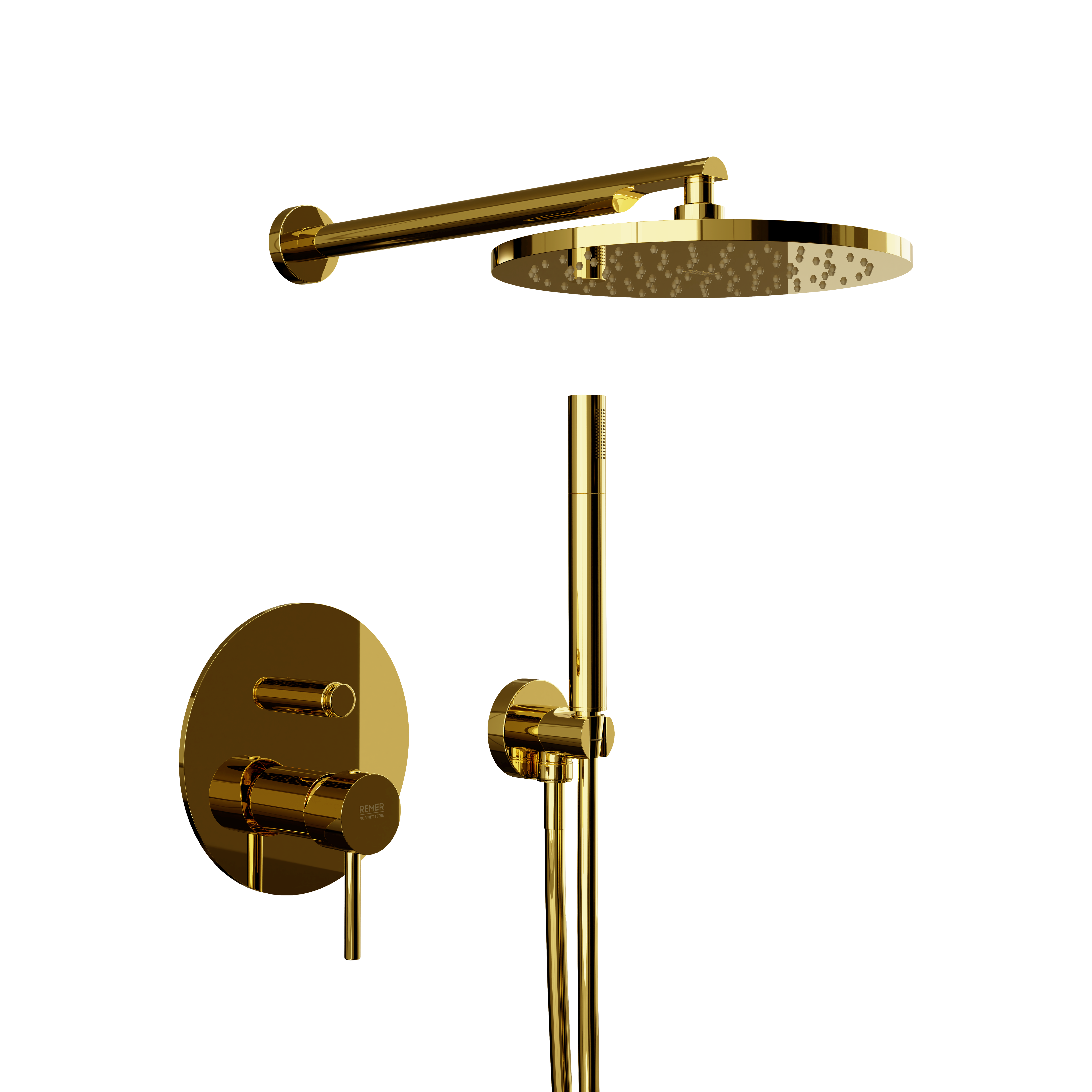 Душевая система Remer X Style X09S02ODO, золото глянцевое