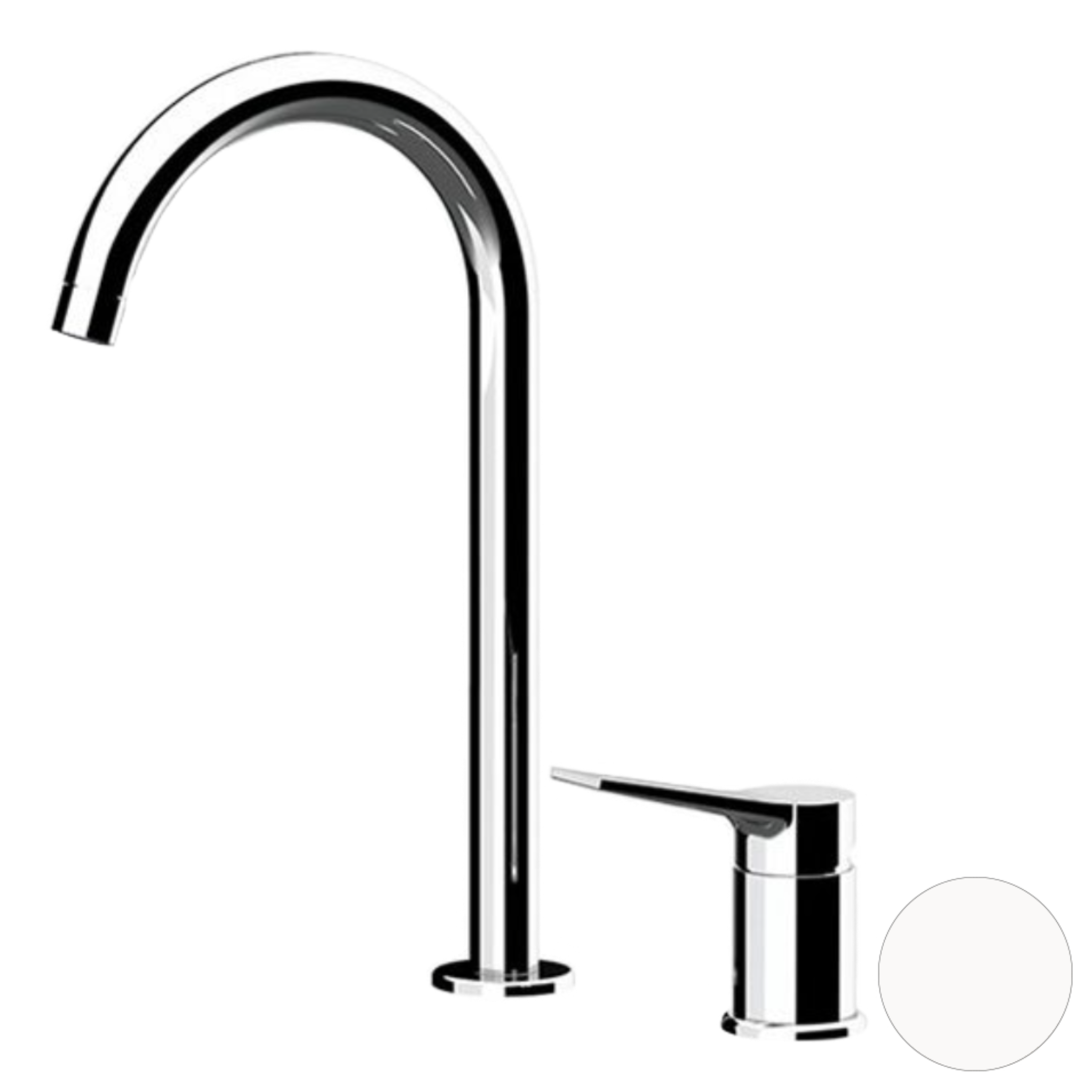 Смеситель для раковины Remer Slash SL57LBO, белый матовый