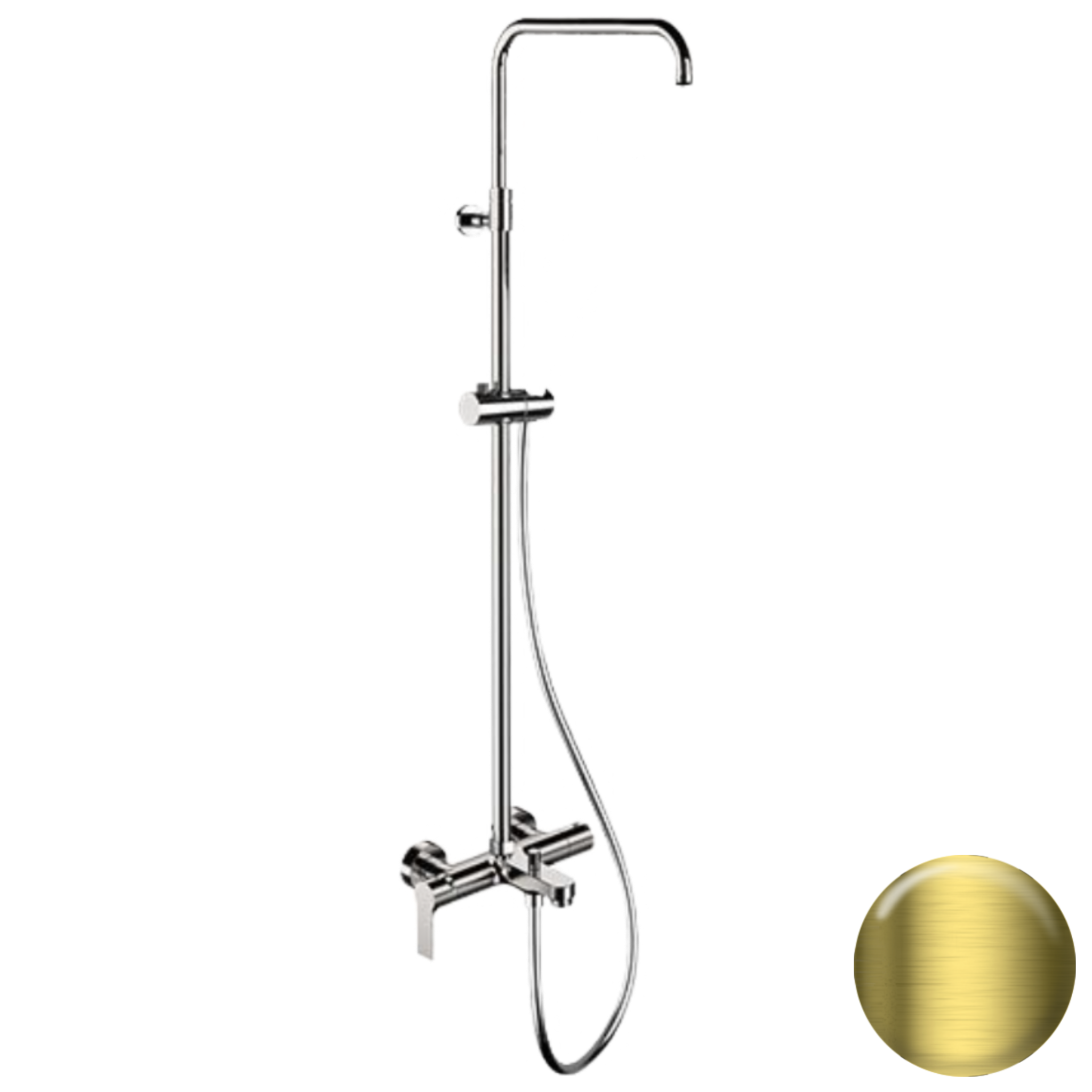 Душевая система с изливом Remer Energy EY34ASSDHS, латунь брашированная PVD