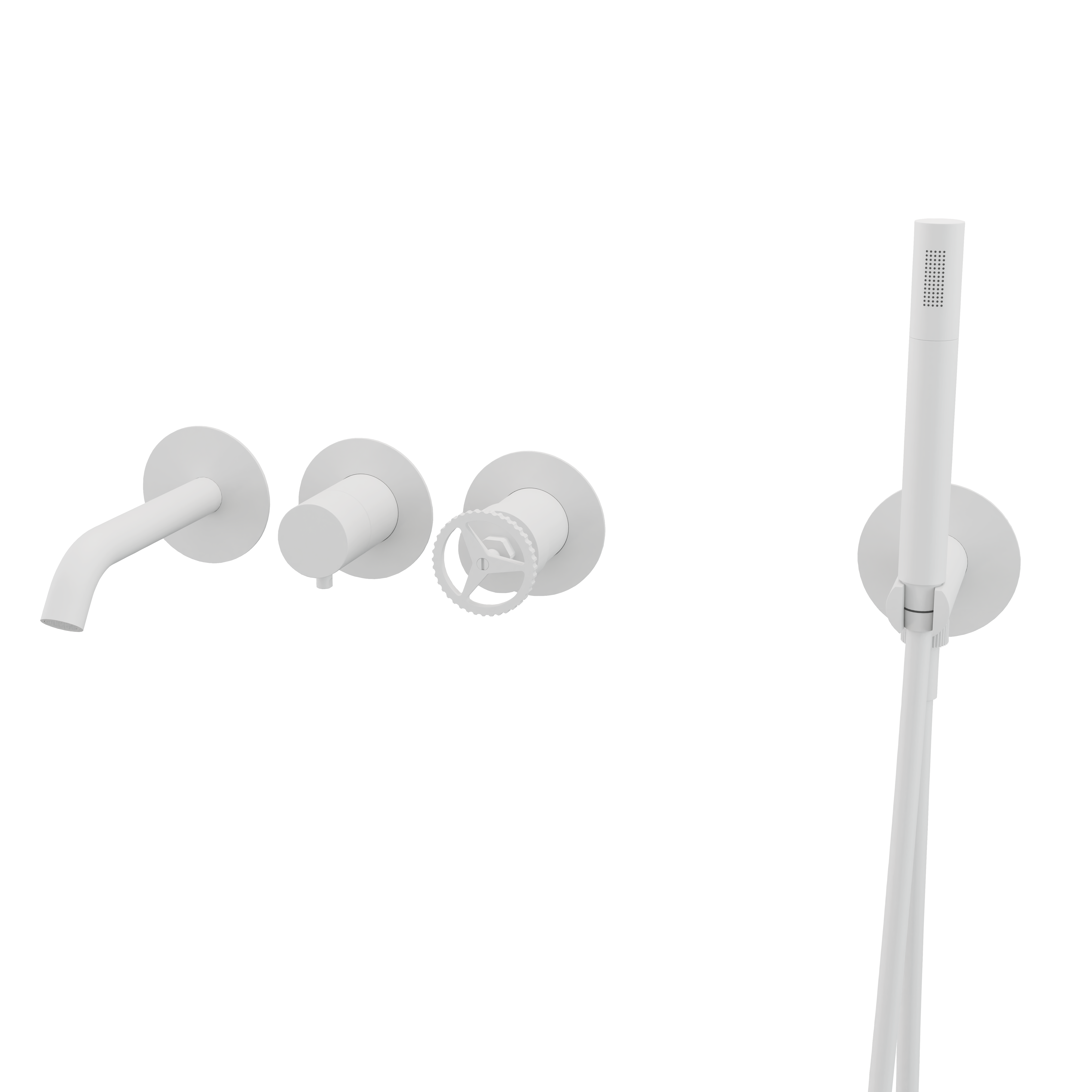 Смеситель для ванны Remer Chrono CH53D2PBO, белый матовый