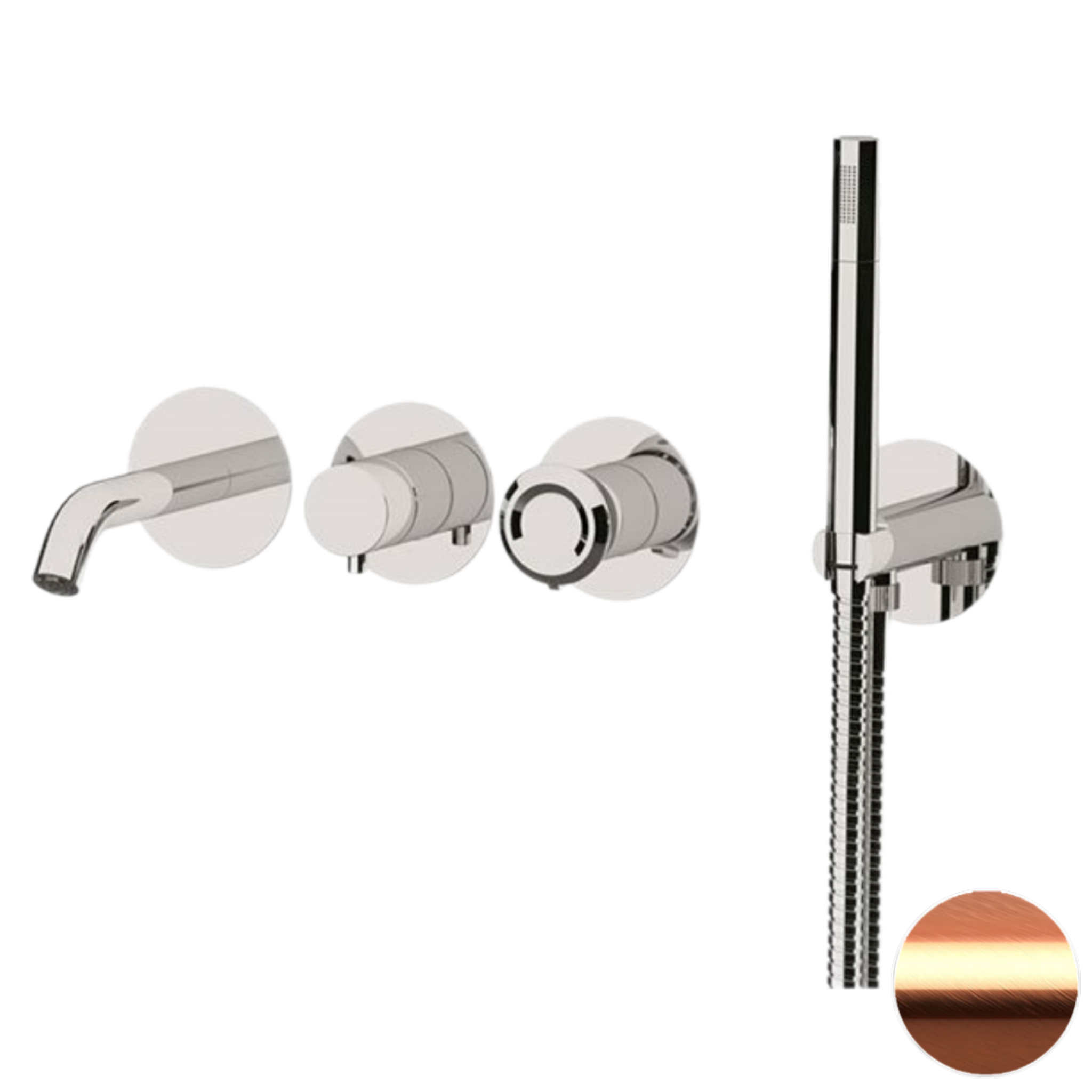 Смеситель для ванны Remer Element ET53D2PWBRP, медь брашированная