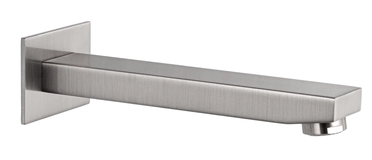 Излив настенный 18 см Remer Qubika 91QNP, никель брашированный