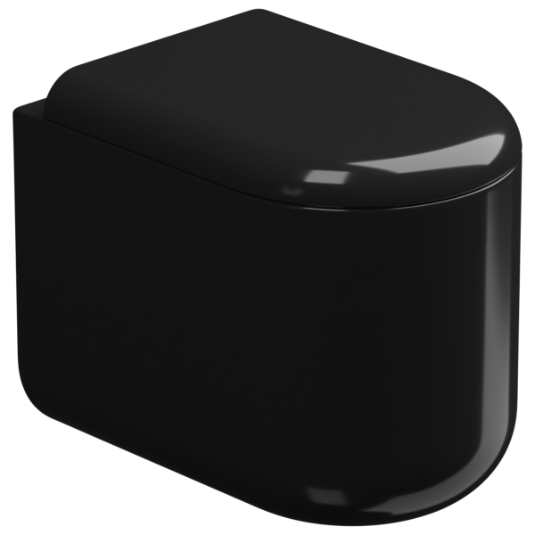 Чаша приставного унитаза Eco Clean (торнадо) GSG Ceramic Design Petra PEWC01EC002, черный глянцевый