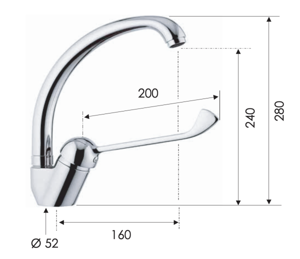 Смеситель медицинский для раковины Remer K42LL