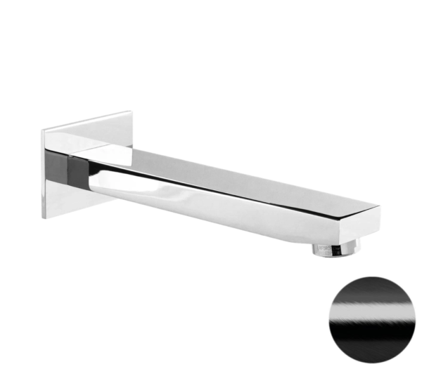 Излив настенный 18 см Remer Qubika 91QCFP, черный брашированный хром