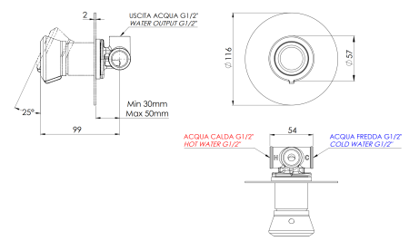 Смеситель для душа Remer Element ET30L