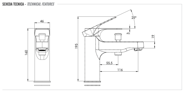 Смеситель для ванны Remer Class Line L04
