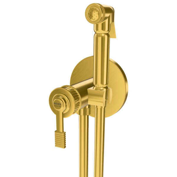Гигиенический душ со смесителем Remer Atelier AL65ZBG, золото брашированное