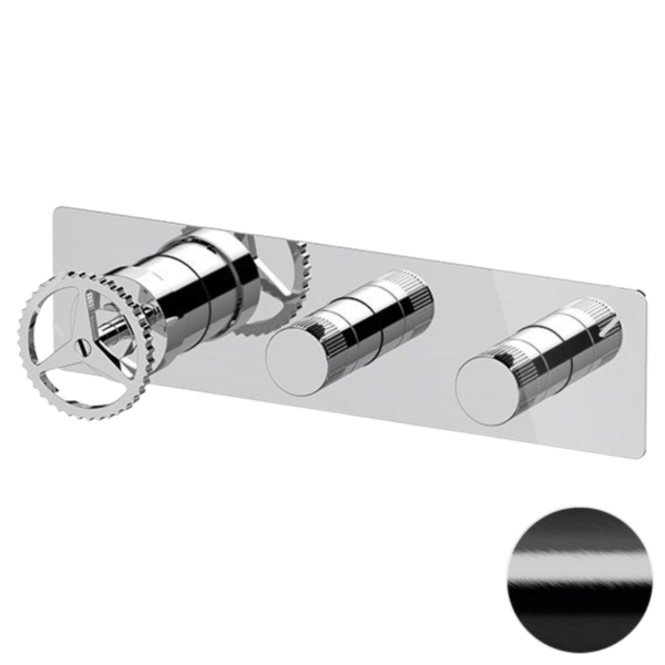 Смеситель для душа Remer Chrono CH98D2WBCFP, черный брашированный хром
