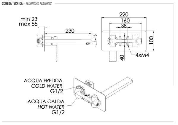 Смеситель для раковины Remer Qubika Q15L