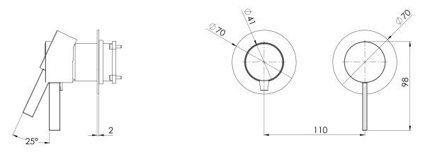 Смеситель для душа Remer Metrica MC93ZPWBCH, шампань брашированная PVD