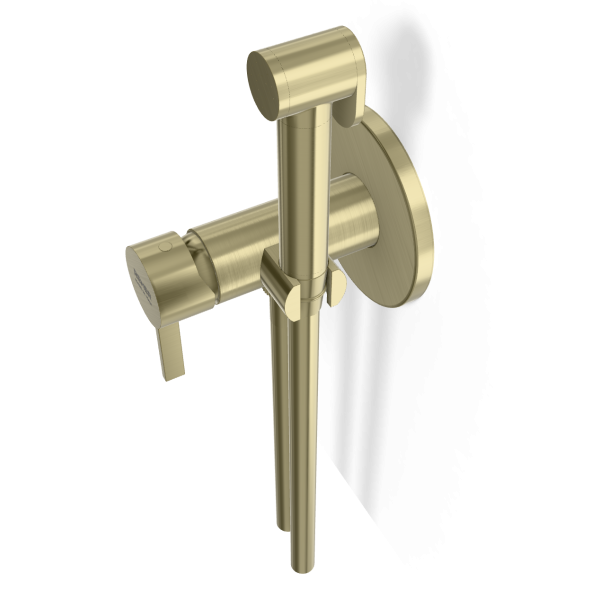 Гигиенический душ со смесителем Remer Metrica MC65WCH, шампань брашированная PVD