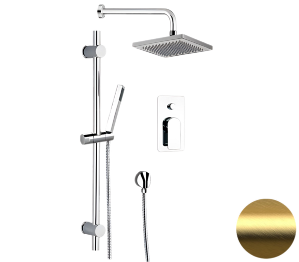 Душевая система Remer Infinity I09S07OBG, золото брашированное