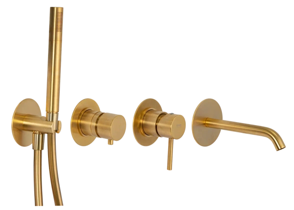 Смеситель для ванны Remer X Style X96S03ROXXBG, золото брашированное