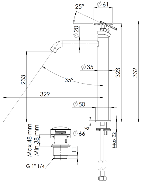 Смеситель для раковины Remer Chrono CH10LXL