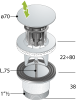 Донный клапан с переливом для ванны click-clack 1”1/2 OMP Tea Clicker 8334.060.6.XD, белый матовый