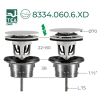 Донный клапан с переливом для ванны click-clack 1”1/2 OMP Tea Clicker 8334.060.6.XD, белый матовый