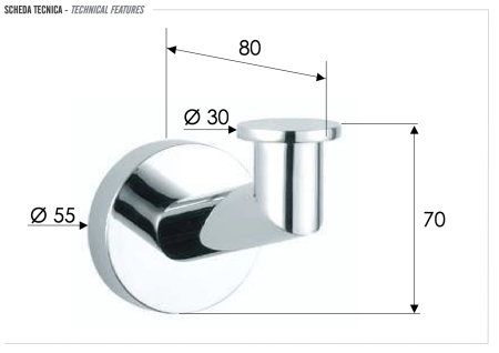 Крючок Remer Guest GS50BG, золото брашированное