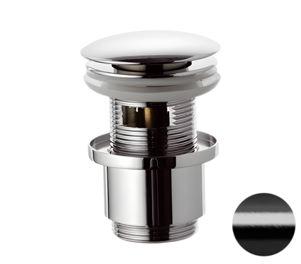 Донный клапан с переливом 1”1/4 Remer 905CC2114CFP, черный брашированный хром