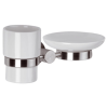 Стакан с мыльницей Remer Minimal INOX Mi17INOXCR, нержавеющая сталь