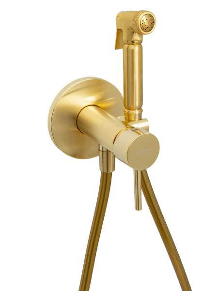 Гигиенический душ со смесителем Mariani Next B22185NXW, золото брашированное