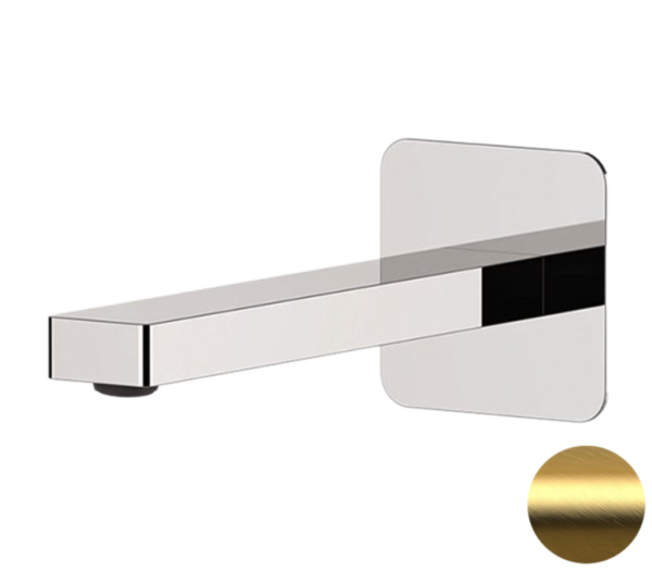 Излив настенный 19 см Remer Slash 91SLBG, золото брашированное