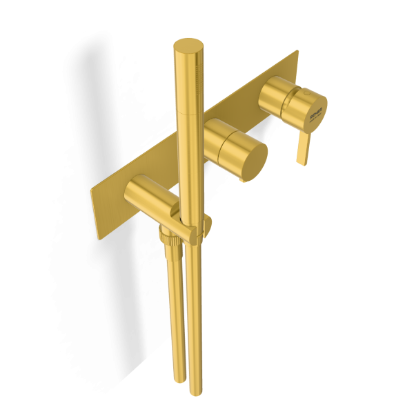 Смеситель для душа Remer Metrica MC97D2WBBG, золото брашированное