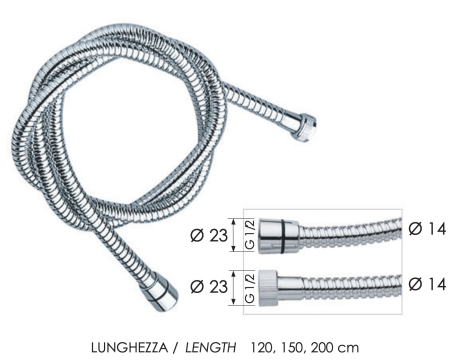 Шланг для душа 150 см Remer 333CN150