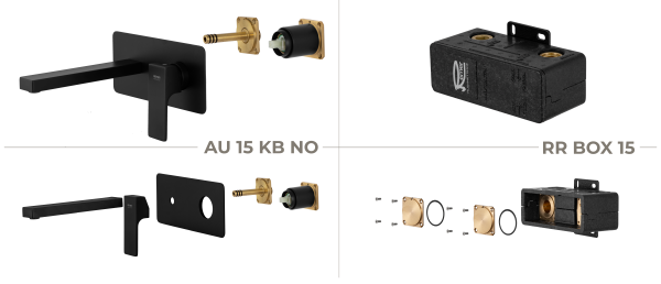 Смеситель для раковины Remer Absolute AU15KBNO, чёрный матовый