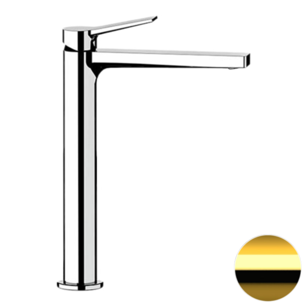 Смеситель для раковины Remer Slash SL11LDO, золото глянцевое