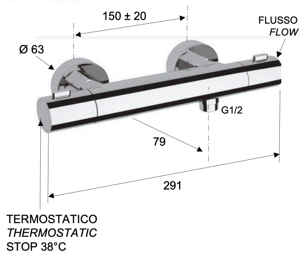 Смеситель термостатический для душа Remer Elegance EQ31